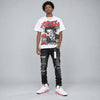 White Infrared 6s DopeSkill Oversize Print T-Shirt Heart On Lock Graphic