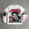 White Infrared 6s DopeSkill Oversize Print T-Shirt Heart On Lock Graphic