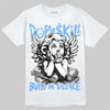 Jordan 5 Black University Blue DopeSkill T-Shirt Build in Silence Graphic Streetwear - White 