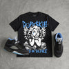 Black University Blue 5s DopeSkill T-Shirt Build in Silence Graphic