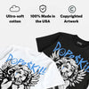 Black University Blue 5s DopeSkill T-Shirt Build in Silence Graphic