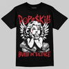 Jordan 12 Bloodline DopeSkill T-Shirt Build in Silence Graphic Streetwear - Black