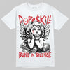 Jordan 12 Bloodline DopeSkill T-Shirt Build in Silence Graphic Streetwear - White