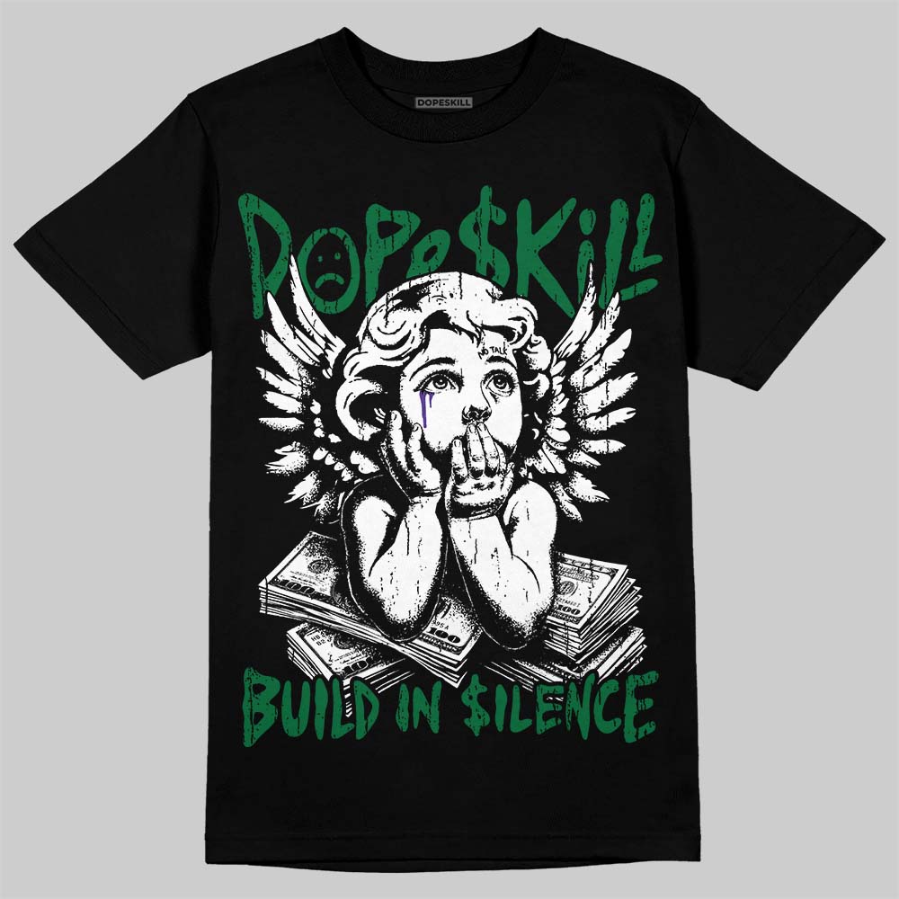 Jordan 12 Bucks DopeSkill T-Shirt Build in Silence Graphic Streetwear - Black