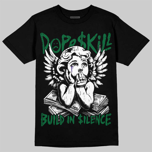 Jordan 12 Bucks DopeSkill T-Shirt Build in Silence Graphic Streetwear - Black