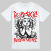 Jordan 11 Cherry DopeSkill T-Shirt Build in Silence Graphic Streetwear - White