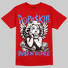 Jordan 11 Cherry DopeSkill T-Shirt Build in Silence Graphic Streetwear - Red