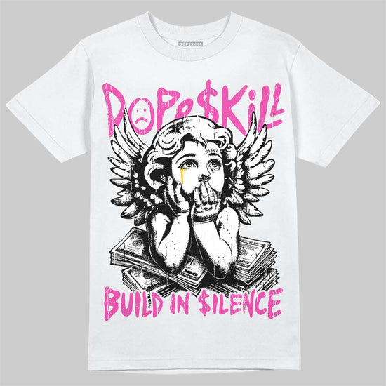 Jordan 4 Comic DopeSkill T-Shirt Build in Silence Graphic Streetwear - White