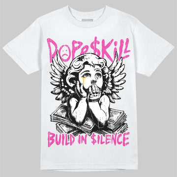 Jordan 4 Comic DopeSkill T-Shirt Build in Silence Graphic Streetwear - White