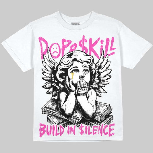 Jordan 4 Comic DopeSkill Oversize Print T-Shirt Build in Silence Graphic Streetwear - White