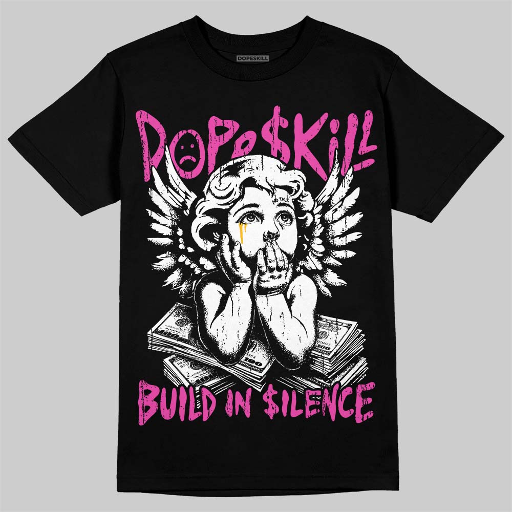 Jordan 4 Comic DopeSkill T-Shirt Build in Silence Graphic Streetwear - Black