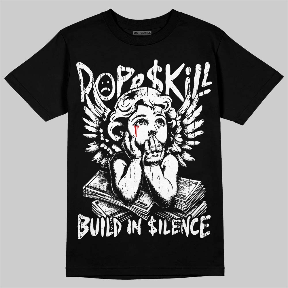 Dunk Panda White Black DopeSkill T-Shirt Build in Silence Graphic Streetwear - Black