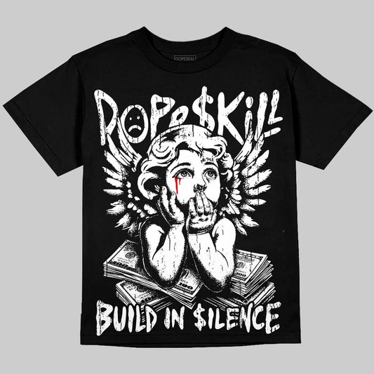 Dunk Panda White Black DopeSkill Oversize Print T-Shirt Build in Silence Graphic Streetwear - Black