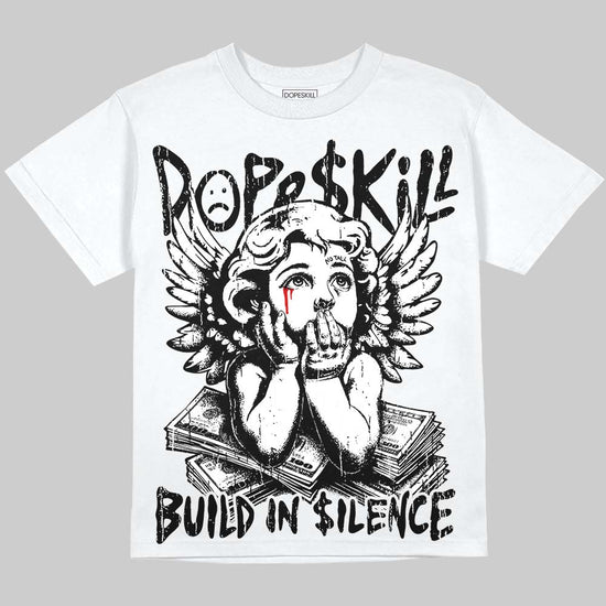 Dunk Panda White Black DopeSkill T-Shirt Build in Silence Graphic Streetwear - White