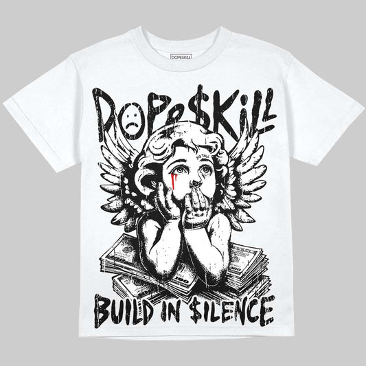 Dunk Panda White Black DopeSkill Oversize Print T-Shirt Build in Silence Graphic Streetwear - White
