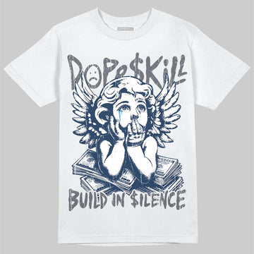 Jordan 13 Flint DopeSkill T-Shirt Build in Silence Graphic Streetwear - White 