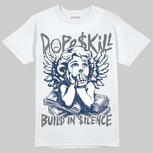 Jordan 13 Flint DopeSkill T-Shirt Build in Silence Graphic Streetwear - White 