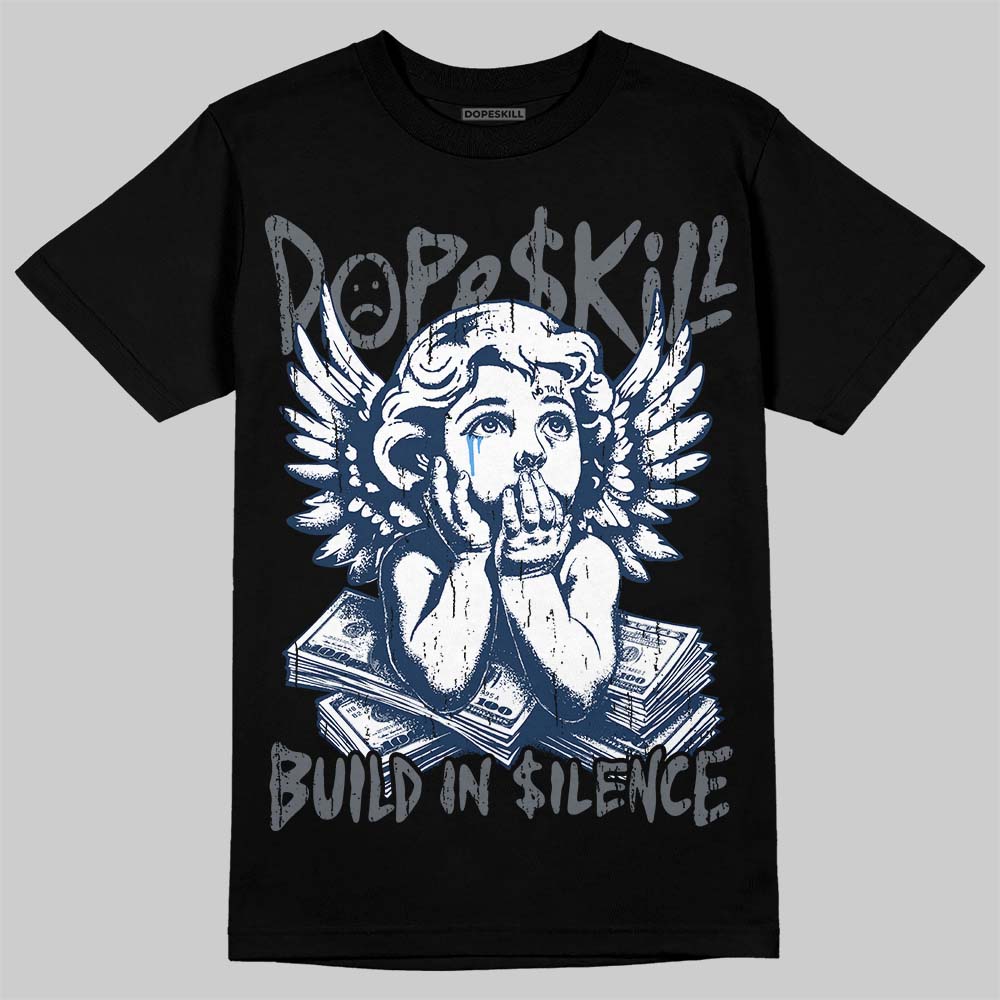Jordan 13 Flint DopeSkill T-Shirt Build in Silence Graphic Streetwear - Black