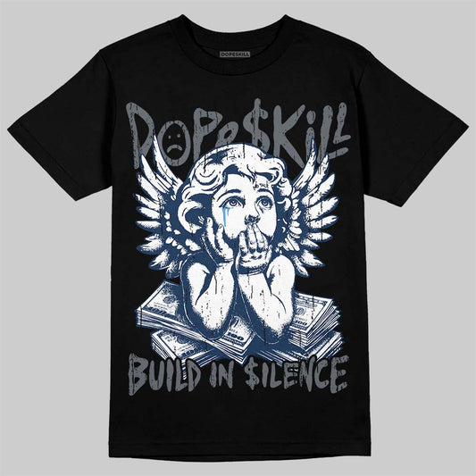 Jordan 13 Flint DopeSkill T-Shirt Build in Silence Graphic Streetwear - Black