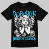 Jordan 11 Gamma Blue DopeSkill T-Shirt Build in Silence Graphic Streetwear Black