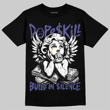 Jordan 4 Lakers DopeSkill T-Shirt Build in Silence Graphic Streetwear - Black