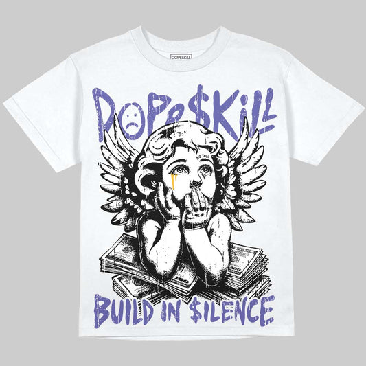 Jordan 4 Lakers DopeSkill Oversize Print T-Shirt Build in Silence Graphic Streetwear - White
