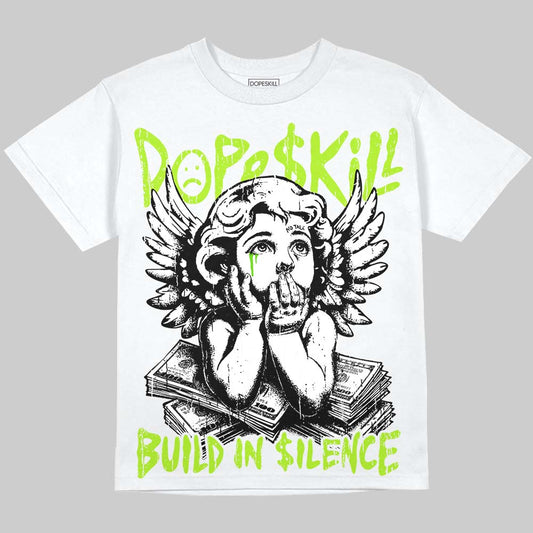Max 95 Big Bubble Neon Yellow DopeSkill Oversize Print T-Shirt Build in Silence Graphic Streetwear - White