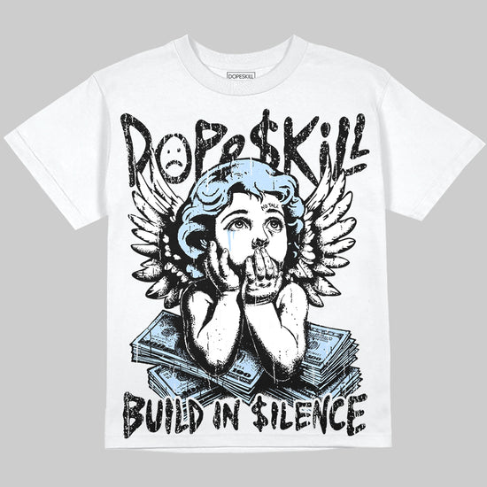 Jordan 6 Oreo DopeSkill Oversize Print T-Shirt Build in Silence Graphic Streetwear - White 