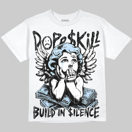Jordan 6 Oreo DopeSkill Oversize Print T-Shirt Build in Silence Graphic Streetwear - White 