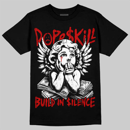 Jordan 9 Space Jam DopeSkill T-Shirt Build in Silence Graphic Streetwear - Black