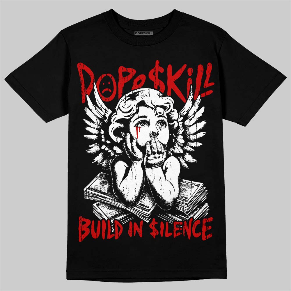 Jordan 9 Space Jam DopeSkill T-Shirt Build in Silence Graphic Streetwear - Black
