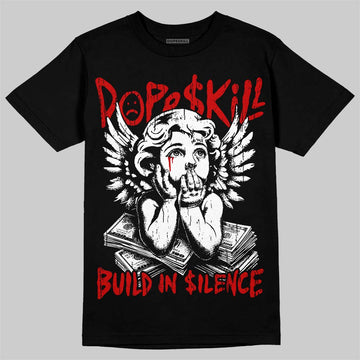 Jordan 9 Space Jam DopeSkill T-Shirt Build in Silence Graphic Streetwear - Black