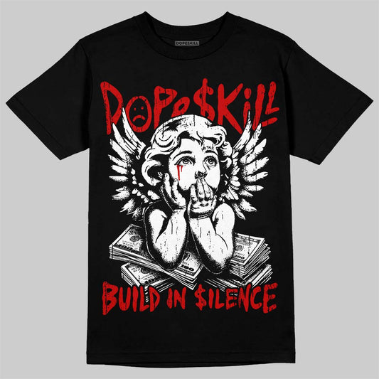 Jordan 9 Space Jam DopeSkill T-Shirt Build in Silence Graphic Streetwear - Black