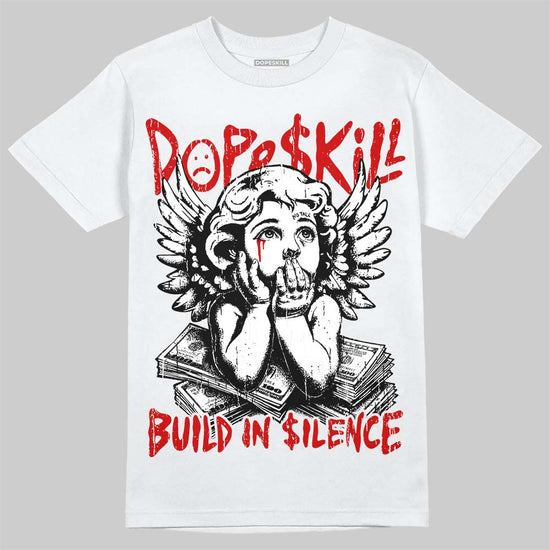 Jordan 9 Space Jam DopeSkill T-Shirt Build in Silence Graphic Streetwear - White