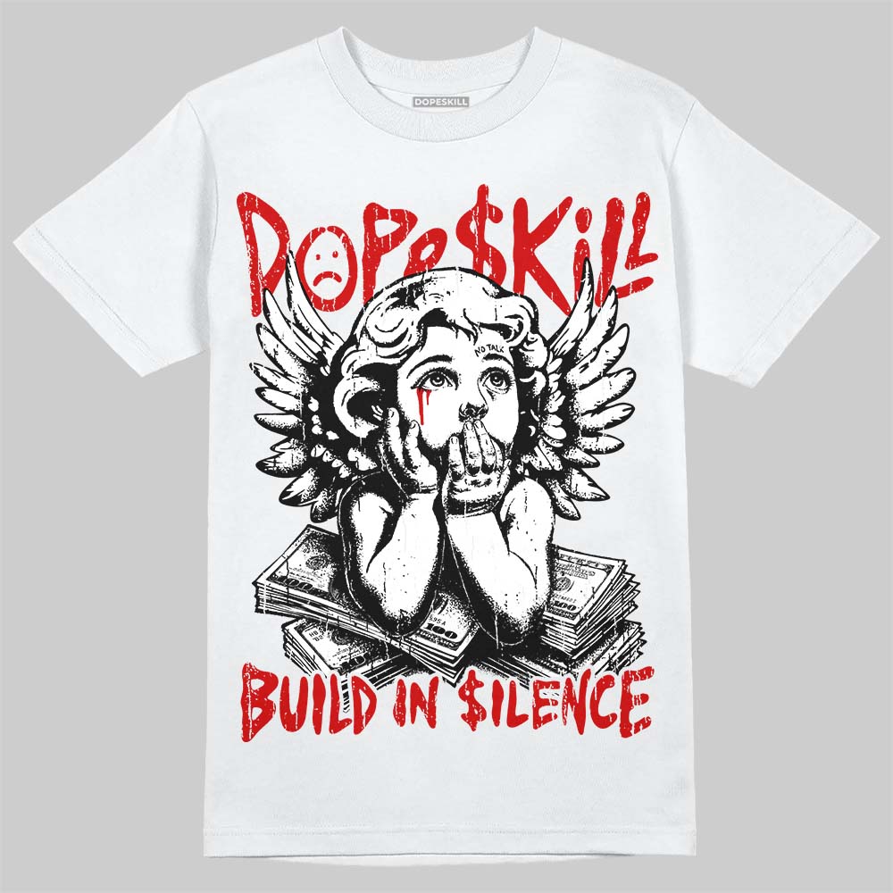 Jordan 9 Space Jam DopeSkill T-Shirt Build in Silence Graphic Streetwear - White