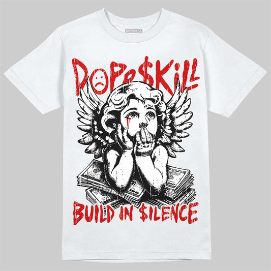 Jordan 9 Space Jam DopeSkill T-Shirt Build in Silence Graphic Streetwear - White