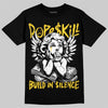 Jordan 4 Thunder DopeSkill T-Shirt Build in Silence Graphic Streetwear - Black