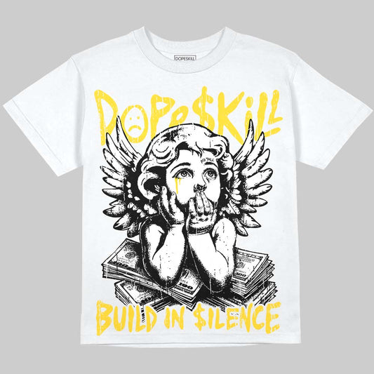 Jordan 4 Thunder DopeSkill Oversize Print T-Shirt Build in Silence Graphic Streetwear - White