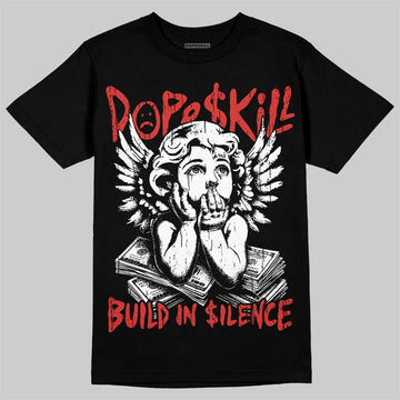 Jordan 4 Toro Bravo DopeSkill T-Shirt Build in Silence Graphic Streetwear - Black
