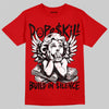 Jordan 4 Toro Bravo DopeSkill T-Shirt Build in Silence Graphic Streetwear - Red