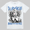 Jordan 3 True Blue DopeSkill T-Shirt Build in Silence Graphic Streetwear - White