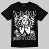 Jordan 5 Wolf Grey DopeSkill T-Shirt Build in Silence Graphic Streetwear - Black