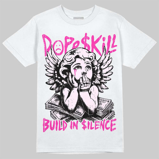 Dunk Triple Pink DopeSkill T-Shirt Build in Silence Graphic Streetwear - White 