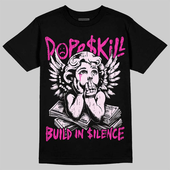 Dunk Triple Pink DopeSkill T-Shirt Build in Silence Graphic Streetwear - Black