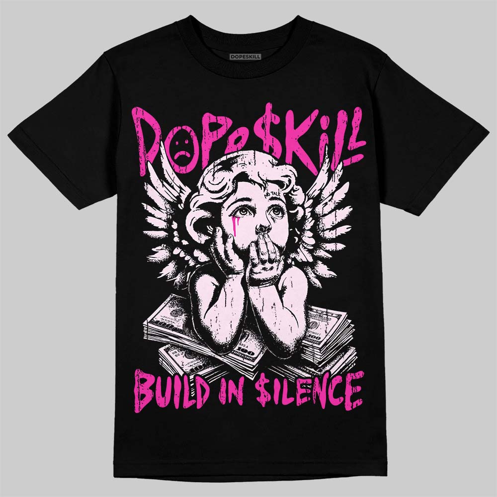 Dunk Triple Pink DopeSkill T-Shirt Build in Silence Graphic Streetwear - Black