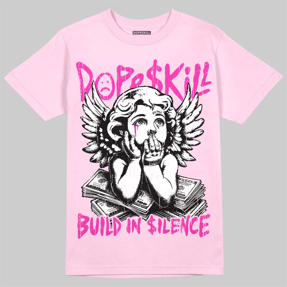 Dunk Triple Pink DopeSkill T-Shirt Build in Silence Graphic Streetwear - Light Pink