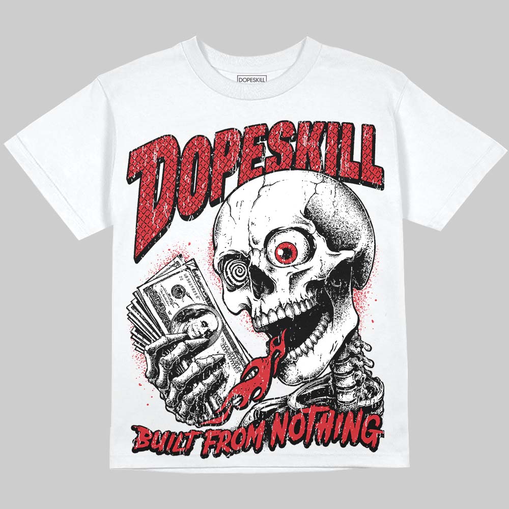 Jordan 12 Bloodline DopeSkill Oversize Print T-Shirt Built From Nothing Graphic Streetwear - White