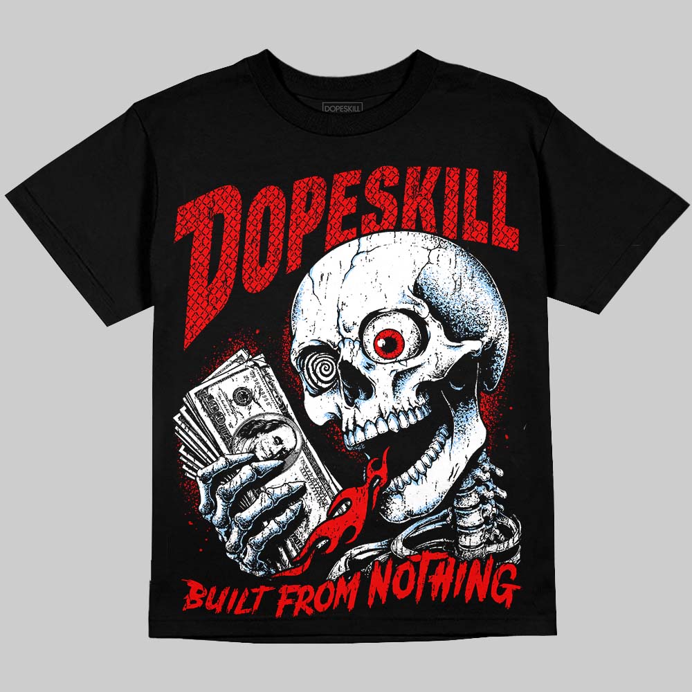 Jordan 11 Cherry DopeSkill Oversize Print T-Shirt Built From Nothing Graphic Streetwear - Black