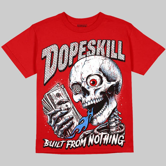 Jordan 11 Cherry DopeSkill Oversize Print T-Shirt Built From Nothing Graphic Streetwear - Red