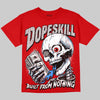 Jordan 11 Cherry DopeSkill Oversize Print T-Shirt Built From Nothing Graphic Streetwear - Red